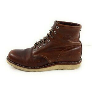 Chippewa Plain Toe Wedge Boots Brown Leather Mens Size 10 D Made In USA 1901M17
